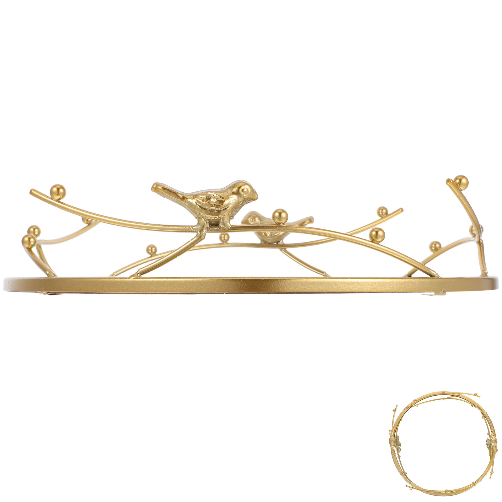 Decorative Mirror - Nordisches Goldenes Verspiegeltes Schminktablett Runder Schmuck-Organizer