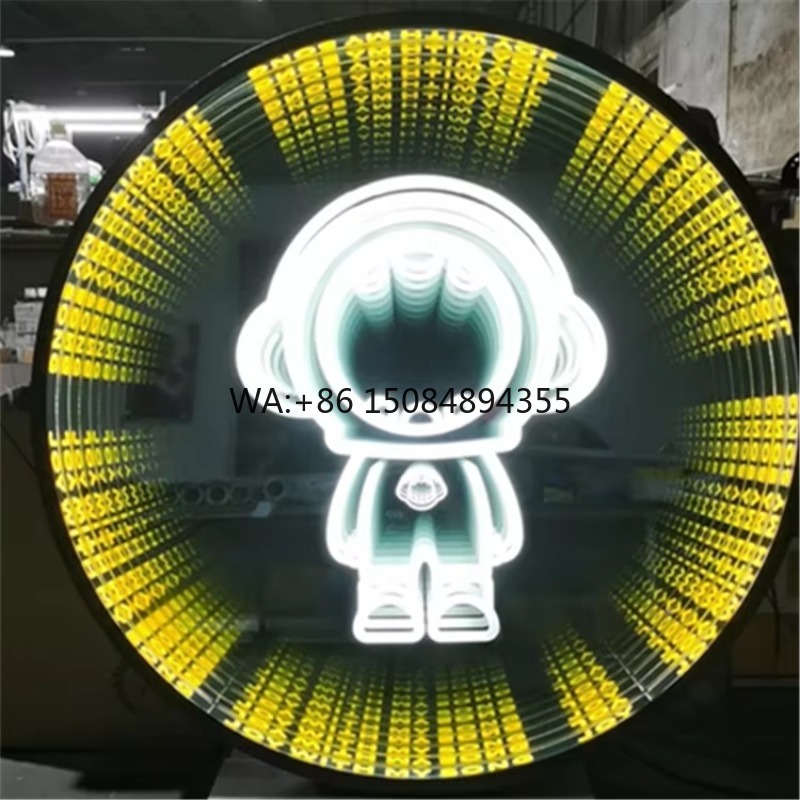 Decorative Mirror - Anpassbares 3D LED Unendlichkeitsspiegel-Schild Farbenfrohe Mehrschichtige