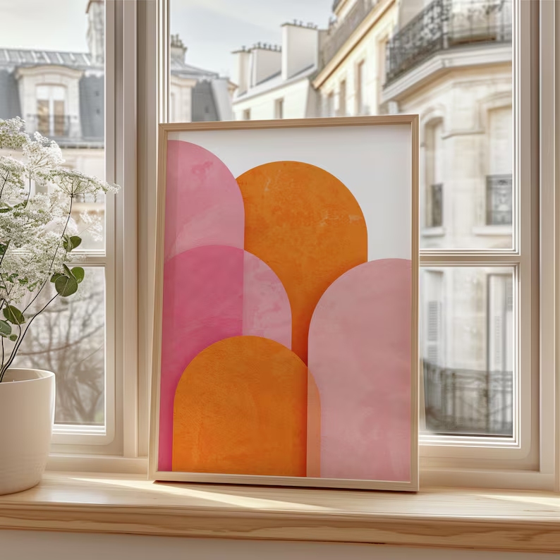 Moderne abstrakte bunte rosa o – Interior Design Living Room Bewertung und Preis