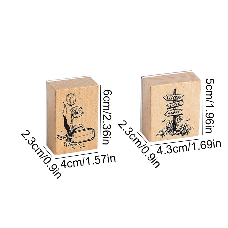 Vintage-Holzstempel mit Gummig – Wall Sticker Bewertung und Preis