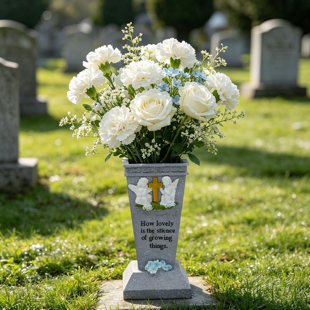 Kreuzengel-Grabvase aus Kunsth – Vase Decor Bewertung und Preis